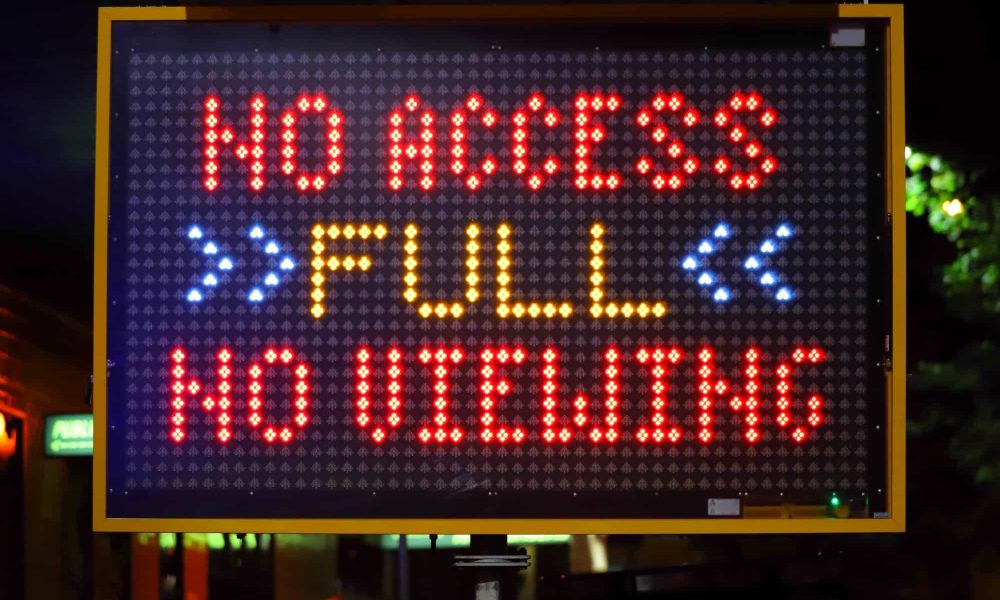 LED screen digital display showing No Access No Viewing